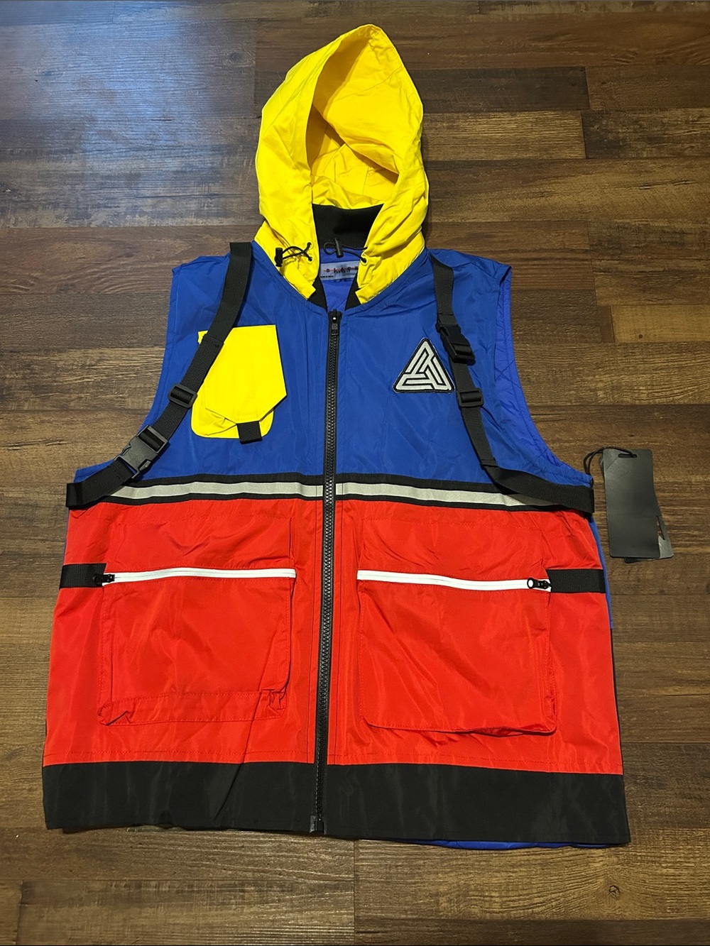 Black Pyramid Multi-Color Block Hooded Utility Tactical Vest - Men's XL